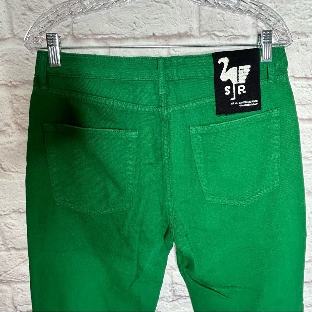 Sandrine Rose x Free People Womens Kelly Sapin Green Jean Straight Fit Size 29 - Picture 6 of 16